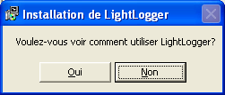 LightLogger Keylogger Dialogue d'explication d'usage