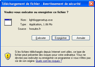 LightLogger Keylogger Dialogue d'enregistrement